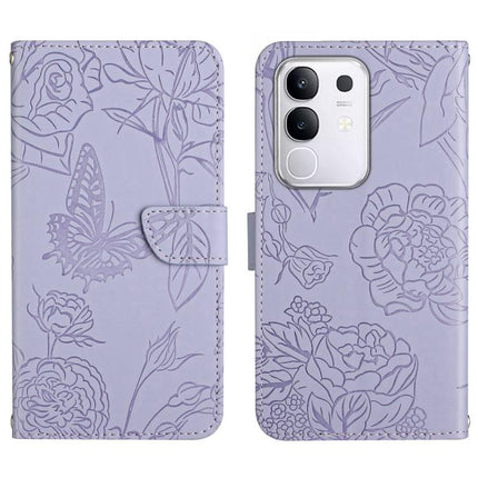 HT03 Skin Feel Butterfly Embossed Flip Leather Phone Case, For vivo Y39 5G Global, For vivo V50 Lite 5G, For vivo Y04 4G / Y29s 5G, For vivo Y29 4G Global