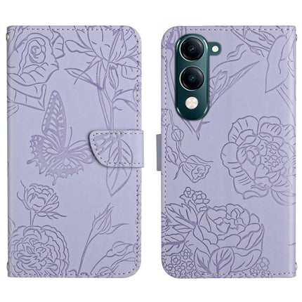 HT03 Skin Feel Butterfly Embossed Flip Leather Phone Case, For vivo Y39 5G Global, For vivo V50 Lite 5G, For vivo Y04 4G / Y29s 5G, For vivo Y29 4G Global