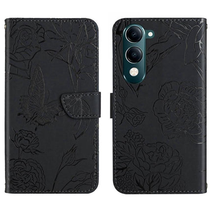 HT03 Skin Feel Butterfly Embossed Flip Leather Phone Case, For vivo Y39 5G Global, For vivo V50 Lite 5G, For vivo Y04 4G / Y29s 5G, For vivo Y29 4G Global