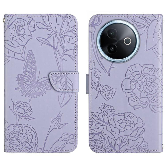 HT03 Skin Feel Butterfly Embossed Flip Leather Phone Case, For vivo Y39 5G Global, For vivo V50 Lite 5G, For vivo Y04 4G / Y29s 5G, For vivo Y29 4G Global