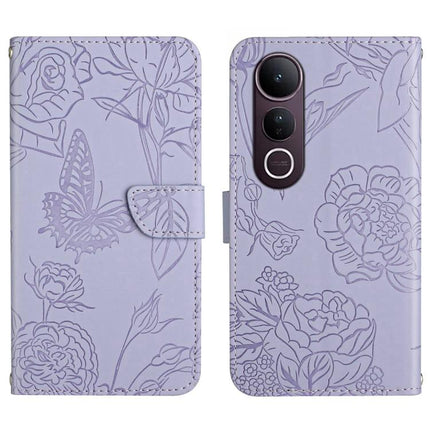 HT03 Skin Feel Butterfly Embossed Flip Leather Phone Case, For vivo Y39 5G Global, For vivo V50 Lite 5G, For vivo Y04 4G / Y29s 5G, For vivo Y29 4G Global