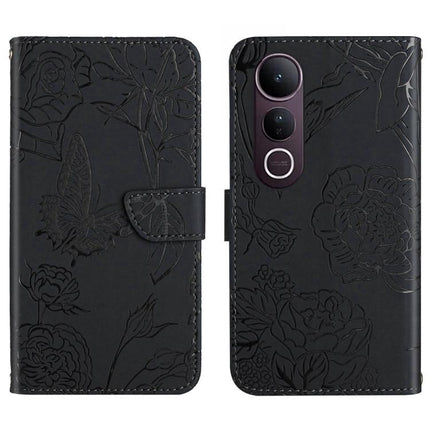 HT03 Skin Feel Butterfly Embossed Flip Leather Phone Case, For vivo Y39 5G Global, For vivo V50 Lite 5G, For vivo Y04 4G / Y29s 5G, For vivo Y29 4G Global