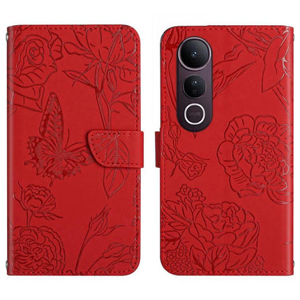 HT03 Skin Feel Butterfly Embossed Flip Leather Phone Case, For vivo Y39 5G Global, For vivo V50 Lite 5G, For vivo Y04 4G / Y29s 5G, For vivo Y29 4G Global