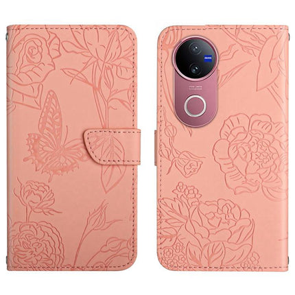 HT03 Skin Feel Butterfly Embossed Flip Leather Phone Case, For vivo V50 5G Global, For vivo Y02A 4G / Y02 4G / Y11 2023, For vivo Y56 5G Global, For vivo V27E 4G Global