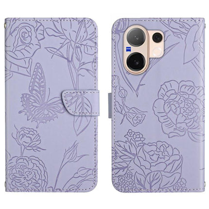 HT03 Skin Feel Butterfly Embossed Flip Leather Phone Case, For vivo V70 FE 5G, For vivo V70 5G Global / V70 Elite 5G, For vivo V60 Lite 5G, For vivo V60 5G