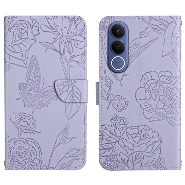 HT03 Skin Feel Butterfly Embossed Flip Leather Phone Case, For vivo V70 FE 5G, For vivo V70 5G Global / V70 Elite 5G, For vivo V60 Lite 5G, For vivo V60 5G