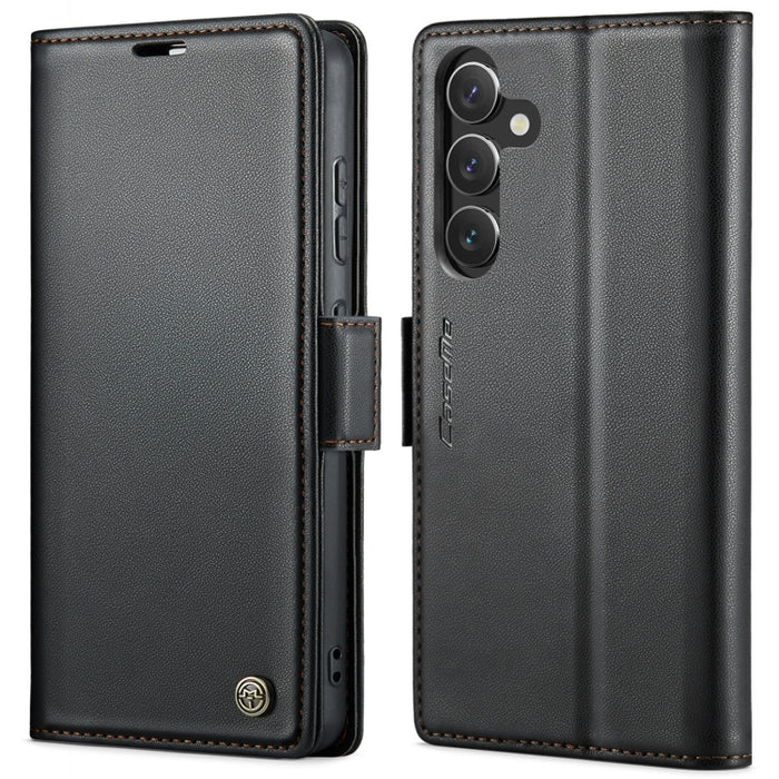 CaseMe 023 Butterfly Buckle Litchi Texture RFID Anti-theft Leather Phone Case, For Samsung Galaxy S24+, For Samsung Galaxy S24, For Samsung Galaxy A05s, For Samsung Galaxy A25 5G