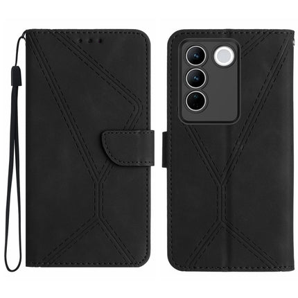 Stitching Embossed Leather Phone Case, For vivo V27E 4G Global, For vivo Y02A 4G / Y02 4G / Y11 2023, For vivo Y55S 5G 2023 / Y55 5G / T1 5G, For vivo Y75 5G Global