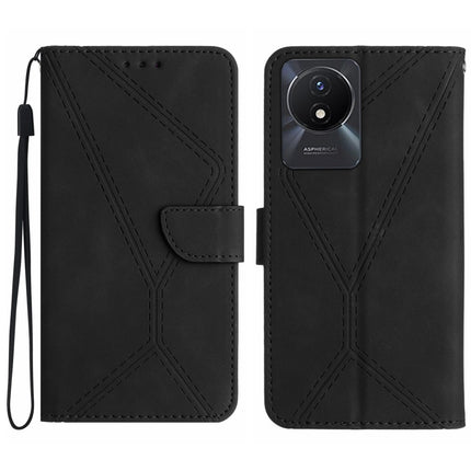 Stitching Embossed Leather Phone Case, For vivo V27E 4G Global, For vivo Y02A 4G / Y02 4G / Y11 2023, For vivo Y55S 5G 2023 / Y55 5G / T1 5G, For vivo Y75 5G Global