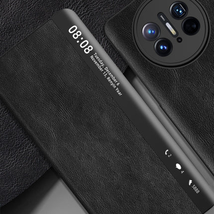 Retro Magnetic Side Window View Leather Smart Phone Case