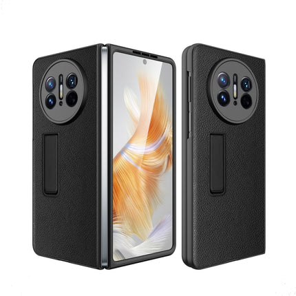 Litchi Texture Integrated Shockproof Phone Case with Holder