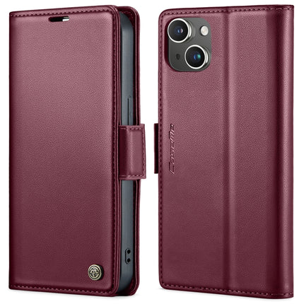 CaseMe 023 Butterfly Buckle Litchi Texture RFID Anti-theft Leather Phone Case, For iPhone 15 Pro Max, For iPhone 14, For iPhone 15 Pro, For iPhone 14 Plus