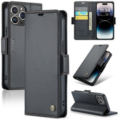 CaseMe 023 Butterfly Buckle Litchi Texture RFID Anti-Diebstahl Leder-Telefonhülle, Für iPhone 14 Pro, Für iPhone 14 Pro Max, Für iPhone 15, Für iPhone 13, Für iPhone 13 mini
