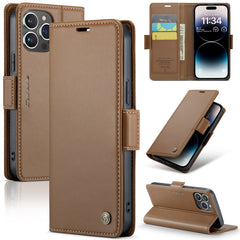 CaseMe 023 Butterfly Buckle Litchi Texture RFID Anti-Diebstahl Leder-Telefonhülle, Für iPhone 14 Pro, Für iPhone 14 Pro Max, Für iPhone 15, Für iPhone 13, Für iPhone 13 mini