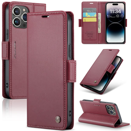 CaseMe 023 Butterfly Buckle Litchi Texture RFID Anti-Diebstahl Leder-Telefonhülle, Für iPhone 14 Pro, Für iPhone 14 Pro Max, Für iPhone 15, Für iPhone 13, Für iPhone 13 mini