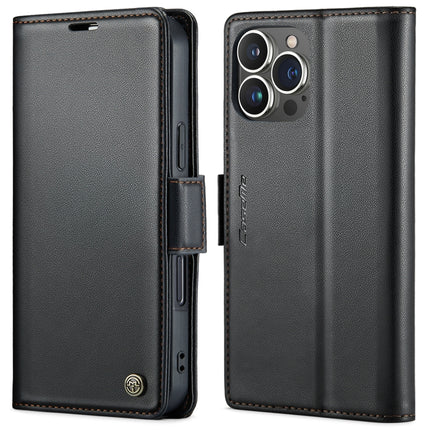 CaseMe 023 Butterfly Buckle Litchi Texture RFID Anti-theft Leather Phone Case, For iPhone 15 Pro Max, For iPhone 14, For iPhone 15 Pro, For iPhone 14 Plus