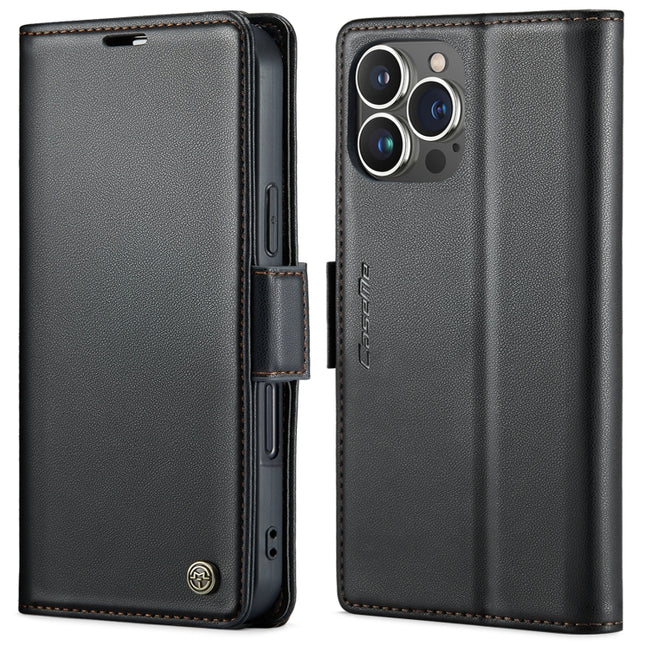 CaseMe 023 Butterfly Buckle Litchi Texture RFID Anti-theft Leather Phone Case, For iPhone 15 Pro Max, For iPhone 14, For iPhone 15 Pro, For iPhone 14 Plus