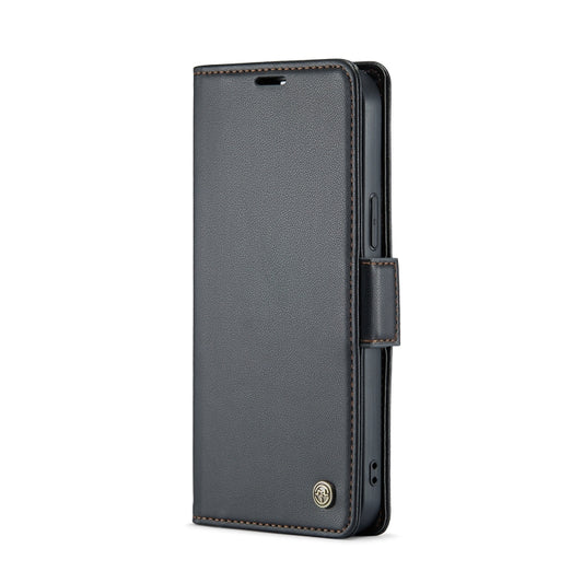 Funda para teléfono con textura de lichi y hebilla de mariposa, antirrobo RFID, CaseMe 023, para iPhone 15 Pro Max, para iPhone 14, para iPhone 14 Plus, para iPhone 15 Pro, para iPhone 15 Plus