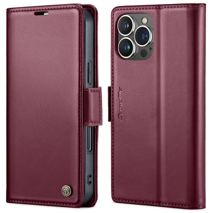 CaseMe 023 Butterfly Buckle Litchi Texture RFID Anti-theft Leather Phone Case, For iPhone 15 Pro Max, For iPhone 14, For iPhone 15 Pro, For iPhone 14 Plus