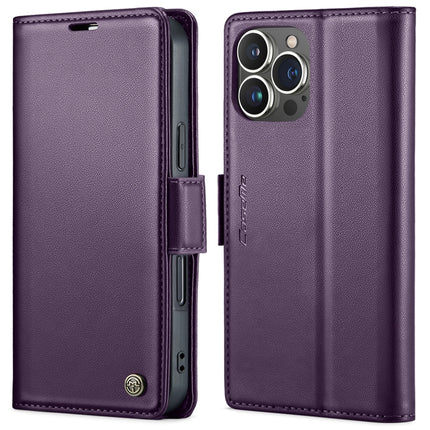CaseMe 023 Butterfly Buckle Litchi Texture RFID Anti-theft Leather Phone Case, For iPhone 15 Pro Max, For iPhone 14, For iPhone 15 Pro, For iPhone 14 Plus