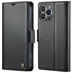 CaseMe 023 Butterfly Buckle Litchi Texture RFID Anti-Diebstahl Leder-Telefonhülle, Für iPhone 15 Pro Max, Für iPhone 14, Für iPhone 14 Plus, Für iPhone 15 Pro, Für iPhone 15 Plus