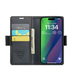 CaseMe 023 Butterfly Buckle Litchi Texture RFID Anti-Diebstahl Leder-Telefonhülle, Für iPhone 14 Pro, Für iPhone 14 Pro Max, Für iPhone 15, Für iPhone 13, Für iPhone 13 mini