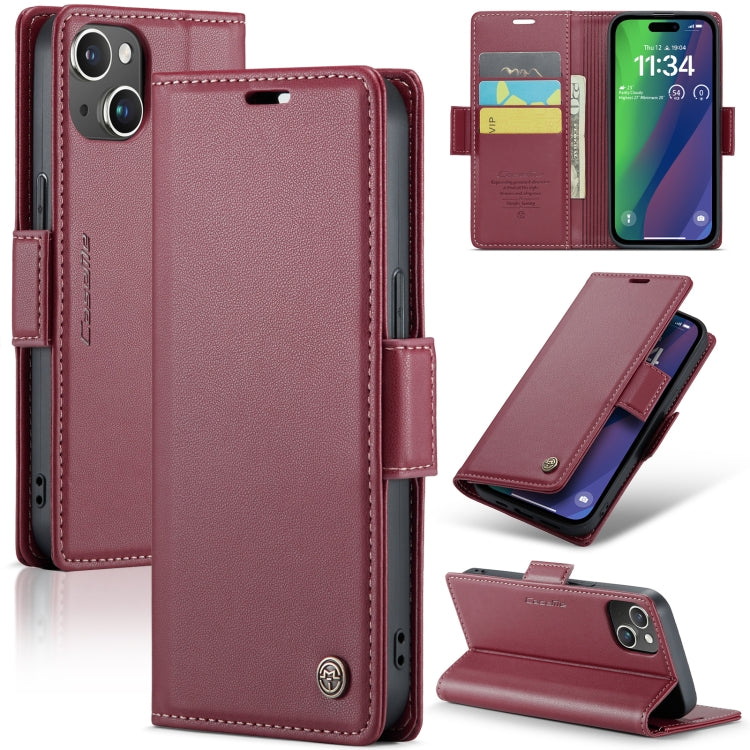 CaseMe 023 Butterfly Buckle Litchi Texture RFID Anti-Diebstahl Leder-Telefonhülle, Für iPhone 14 Pro, Für iPhone 14 Pro Max, Für iPhone 15, Für iPhone 13, Für iPhone 13 mini