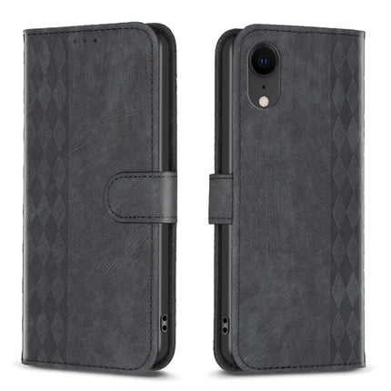 Plaid Embossed Leather Phone Case, For iPhone XR, For iPhone XS Max, For iPhone 15, For iPhone SE 2022 / 7 / 8