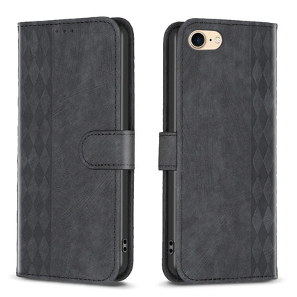 Plaid Embossed Leather Phone Case, For iPhone XR, For iPhone XS Max, For iPhone 15, For iPhone SE 2022 / 7 / 8
