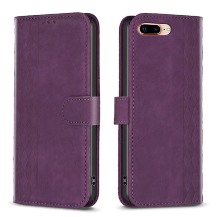 Plaid Embossed Leather Phone Case, For iPhone 7 Plus / 8 Plus