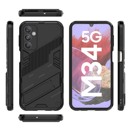 Punk Armor 2 in 1 PC + TPU Phone Case with Holder, For Samsung Galaxy M34 India, For Samsung Galaxy M54 5G