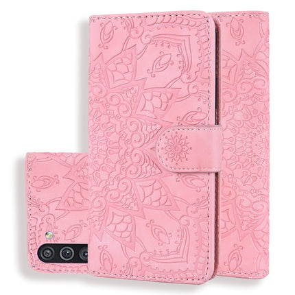 Embossed Sunflower Pattern Horizontal Flip PU Leather Case with Holder & Card Slots & Wallet & Lanyard, For Samsung Galaxy A01, For Samsung Galaxy A11, For Samsung Galaxy M11, For Samsung Galaxy A21, For Samsung Galaxy A31, For Samsung Galaxy A41      ...