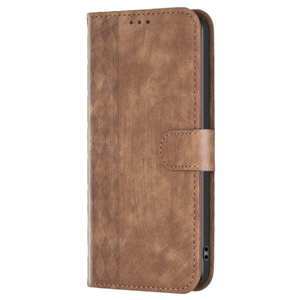 Plaid Embossed Leather Phone Case, For vivo Y11 / Y15 / Y12 / Y17, For vivo Y20, For vivo Y21 / Y21s / Y31s, For vivo Y35 4G / Y22s