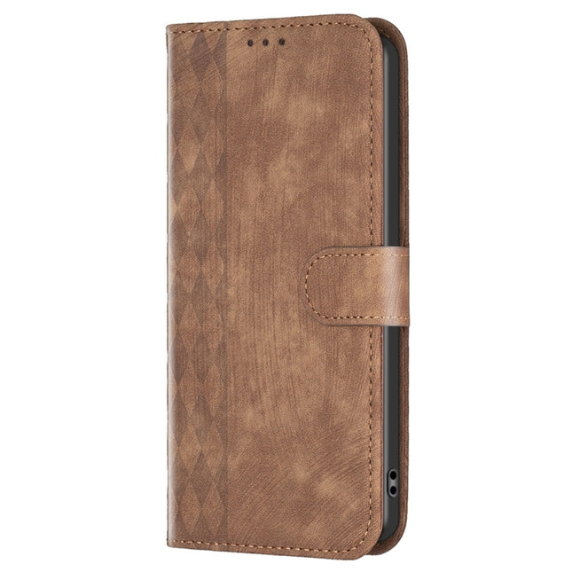 Plaid Embossed Leather Phone Case, For vivo Y11 / Y15 / Y12 / Y17, For vivo Y20, For vivo Y21 / Y21s / Y31s, For vivo Y35 4G / Y22s