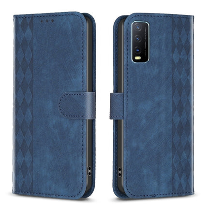 Plaid Embossed Leather Phone Case, For vivo Y11 / Y15 / Y12 / Y17, For vivo Y20, For vivo Y21 / Y21s / Y31s, For vivo Y35 4G / Y22s