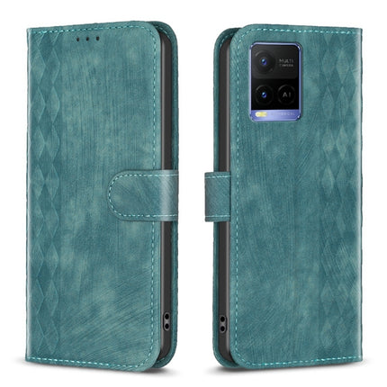 Plaid Embossed Leather Phone Case, For vivo Y11 / Y15 / Y12 / Y17, For vivo Y20, For vivo Y21 / Y21s / Y31s, For vivo Y35 4G / Y22s
