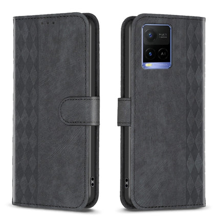 Plaid Embossed Leather Phone Case, For vivo Y11 / Y15 / Y12 / Y17, For vivo Y20, For vivo Y21 / Y21s / Y31s, For vivo Y35 4G / Y22s