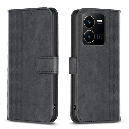 Plaid Embossed Leather Phone Case, For vivo Y11 / Y15 / Y12 / Y17, For vivo Y20, For vivo Y21 / Y21s / Y31s, For vivo Y35 4G / Y22s