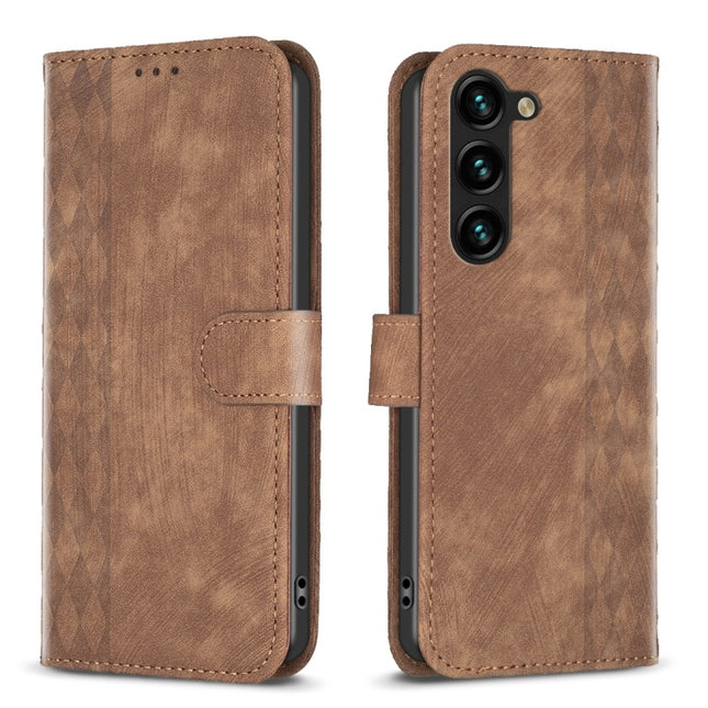 Plaid Embossed Leather Phone Case, For Samsung Galaxy S23 5G, For Samsung Galaxy A55, For Samsung Galaxy S24+ 5G, For Samsung Galaxy S23 FE 5G