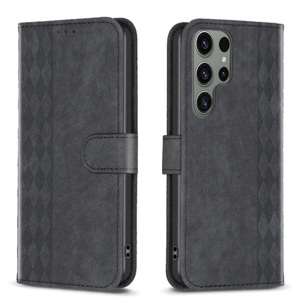 Plaid Embossed Leather Phone Case, For Samsung Galaxy S23 Ultra 5G, For Samsung Galaxy S24 5G, For Samsung Galaxy S22 5G, For Samsung Galaxy S22+ 5G