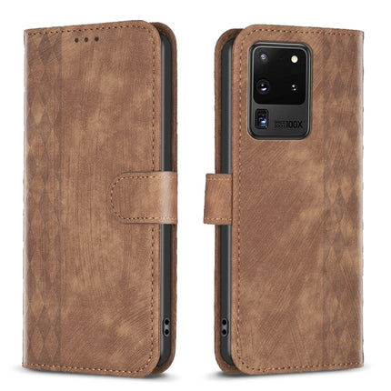Plaid Embossed Leather Phone Case, For Samsung Galaxy S20 Ultra, For Samsung Galaxy A03s / A02s, For Samsung Galaxy A12, For Samsung Galaxy A13 4G/5G