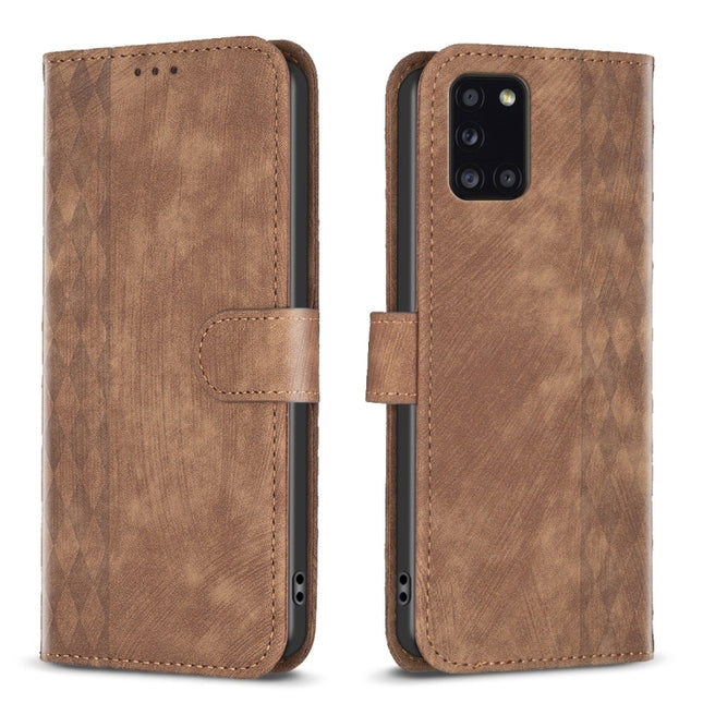 Plaid Embossed Leather Phone Case, For Samsung Galaxy A31, For Samsung Galaxy A32 4G, For Samsung Galaxy A32 5G, For Samsung Galaxy A33