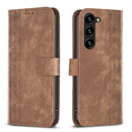 Plaid Embossed Leather Phone Case, For Samsung Galaxy S23 Ultra 5G, For Samsung Galaxy S24 5G, For Samsung Galaxy S22 5G, For Samsung Galaxy S22+ 5G
