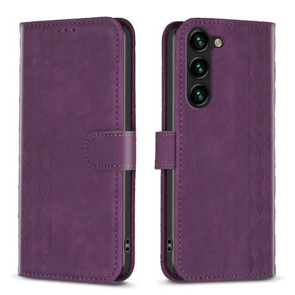 Plaid Embossed Leather Phone Case, For Samsung Galaxy S23 Ultra 5G, For Samsung Galaxy S24 5G, For Samsung Galaxy S22 5G, For Samsung Galaxy S22+ 5G