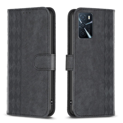 Plaid Embossed Leather Phone Case, For OPPO A16 / A16s / A54s / A55, For OPPO A74 4G / F19 4G, For OPPO A74 5G / A93 5G / A54 5G, For OPPO A94 4G / Reno5 F / F19 Pro