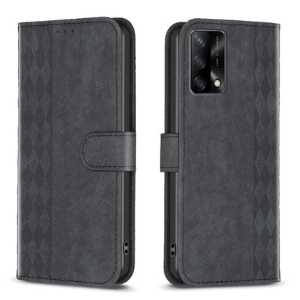 Plaid Embossed Leather Phone Case, For OPPO A16 / A16s / A54s / A55, For OPPO A74 4G / F19 4G, For OPPO A74 5G / A93 5G / A54 5G, For OPPO A94 4G / Reno5 F / F19 Pro