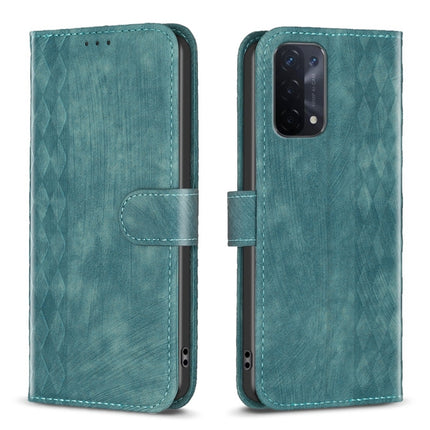 Plaid Embossed Leather Phone Case, For OPPO A16 / A16s / A54s / A55, For OPPO A74 4G / F19 4G, For OPPO A74 5G / A93 5G / A54 5G, For OPPO A94 4G / Reno5 F / F19 Pro