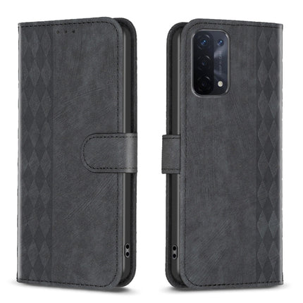 Plaid Embossed Leather Phone Case, For OPPO A16 / A16s / A54s / A55, For OPPO A74 4G / F19 4G, For OPPO A74 5G / A93 5G / A54 5G, For OPPO A94 4G / Reno5 F / F19 Pro