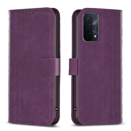 Plaid Embossed Leather Phone Case, For OPPO A16 / A16s / A54s / A55, For OPPO A74 4G / F19 4G, For OPPO A74 5G / A93 5G / A54 5G, For OPPO A94 4G / Reno5 F / F19 Pro