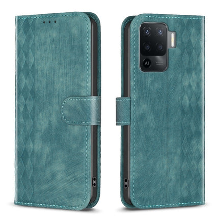 Plaid Embossed Leather Phone Case, For OPPO A16 / A16s / A54s / A55, For OPPO A74 4G / F19 4G, For OPPO A74 5G / A93 5G / A54 5G, For OPPO A94 4G / Reno5 F / F19 Pro